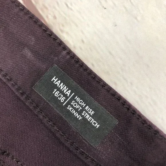 Buffalo David Bitton Women Hanna High Rise Skinny Jeans Size 16 Burgundy B241 20 - Picture 9 of 15